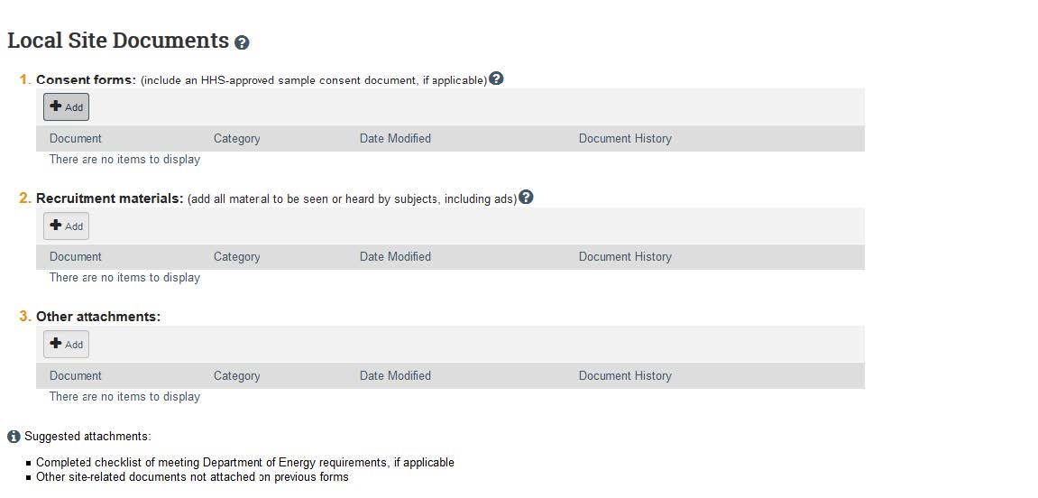Screenshot showing where you can upload documents and attachments in KU&#039;s eCompliance system