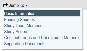 Screenshot showing to click basic information in KU&#039;s eCompliance system